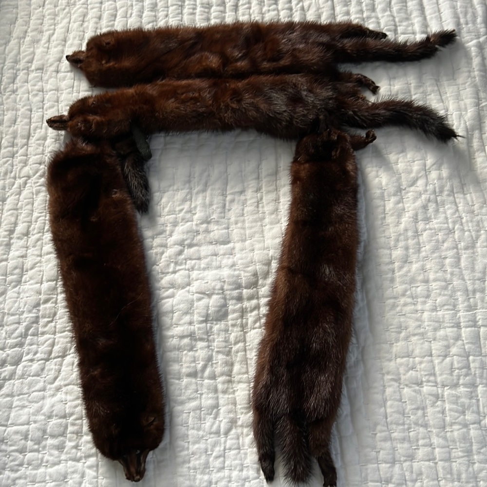 Vintage real mink fur stole scarf